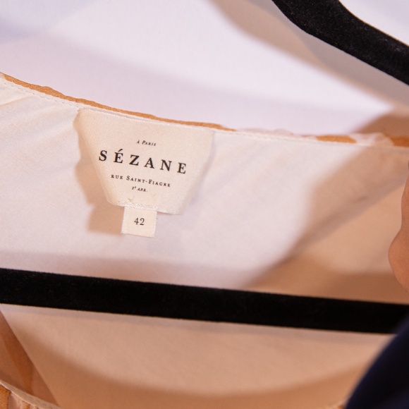 Sezane Julietta Chiffon Accordion Pleated Zebra Animal Print Pattern Maxi Dress - Picture 2 of 4